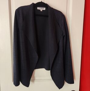 Of Mercer Navy Black Pattern Open Front Cardigan